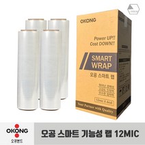 [유니스몰/정품 정규격보장] 오공 기능성 스트레치필름 공업용랩 4롤 1박스 (12mic x 500mm x 350m)