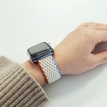 메이드럭스 애플워치 호환 브레이드 솔로루프 메쉬 스트랩 줄질, 바다 조개, 38/40/41mm