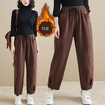 WAWAMOM(특허브랜드) 빅사이즈 여성 추동 기모 배기팬츠 여자 배기 똥싼바지 CJA9