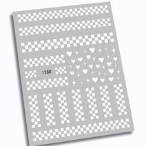네일스티커 16종 모음 빠끄네일 토끼 꽃 하트 곰돌이 하운드 체크, 패턴 1388