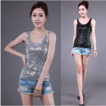 여성 스팽글 나시 a70