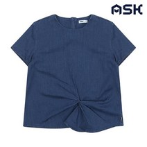 에스크 주니어 여아 주름 포인트 해지 블라우스