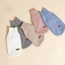 디그니티독 완벽한 데일리룩 명품 핸드메이드 강아지옷 스펀지 넥 티셔츠, 화이트