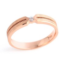 [비앤비골드] 14K 삼각 로렛트 2.0mm 원큐빅 반지 DNW32708