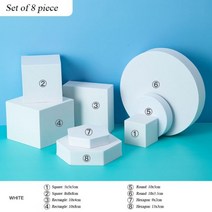 INS-기하학적 바디 사진 소품 촬영 진자 도로 뷰티 스킨 케어 제품 유명 장식품 배경 거품, white 8pcs set