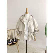 허니제이 / 쓰머닝 후드 스트링 언발 바람막이 점퍼(3color)