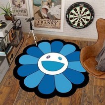 1인 2인 자취 협탁 보조 사이드 미니 개성 독특 신기 패셔너블한 클로크룸 소프트 카펫 모던하고 심플한 침실 침대 옆 장식 러그 가정 방 해바라기 얼룩 방지, 72.H  100x100CM