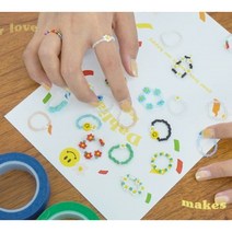 비즈반지만들기 세트 4type [어폼 비즈반지DIY 꽃비즈 비즈꽃 만들기 비즈반지 재료 공예세트 스마일 동백이 반지만들기], 파스텔 핑크 비즈 반지 6개 DIY KIT