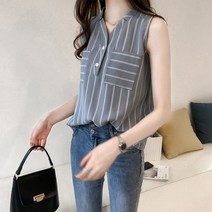 스트라이프민소매셔츠
