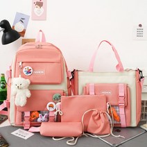 더블엠 책가방 5종세트 당근토끼 투명창 학생 백팩