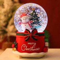 SIMMY 뮤직 박스 크리스마스 수정 구슬 오르골 자전 눈송이 조명 오르골, 중학생(자동 강설)