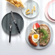 코지테이블 위즈라인 무광 플랫접시 1호, 차콜, 1개