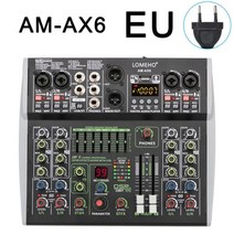 6채널 오디오믹서 유튜브방송용 블루투스 믹싱 콘솔 48V 팟캐스트, 멕시코, AM-AX6 EU