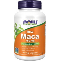 NOW Foods 나우푸드 로우 마카 750mg 90정 베지캡슐, 1병