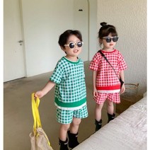 주니유니 국내배송 아동 시크릿체크세트 아동상하복 유아상하복 여름상하복 여아상하복 남아상하복