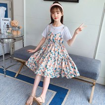 [당일발송] 주니유니 주니어 꽃썸머반팔원피스 주니어원피스 초등학생원피스 여름원피스