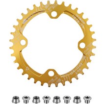 자전거 스프라켓 픽시휠 바퀴 시마노 스램 스프라켓 호환 12 11 10 9 8 7 단 좁은 와이드 싱글 체인 링 조각 스프로킷 볼트 크라운 175, 황금, 34톤