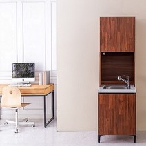 모듈형 앵커 600 이동식 싱크대+상부장 세트, 바이컬그레이, 네이비