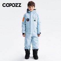 잘 나가는 완전 빠른 더 빠르게 COPOZZ-따뜻한 방수 원피스 스키복 남녀 공용 방풍 스노우보드 점프수트, 02 Blue