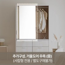 레이디가구 이안 빅 슬라이딩 옷장 장롱 1200, 추가구성. 거울도어 우측 (중)_서랍형 전용