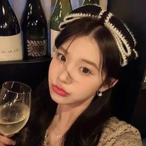 블랙더블 머리띠 니트 포인트 앞리본 헤어밴드 C-64