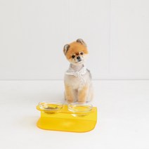 강아지 밥그릇 고양이 애견 식기 물그릇 수반, 1구, 옐로우
