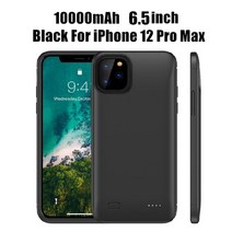 캠핑용 인산철 파워 뱅크 대용량 배터리 xilecaly 10000mah 충전기 케이스 for iphone 7 8 plus se 2 충전 케이스 for iphone 11 12, 블랙포12프로맥스