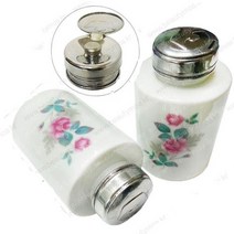 고급 디스펜서 펌프공병 강화유리멘다 도자기 180ml 150ml 120ml 리무버공병 에탄올 액체공병 브러쉬세척겸용, [도자기펌프공병]180ml/1ea