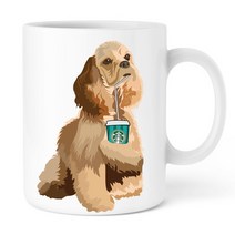 DIY머그컵 아이러브스타벅스 아메리칸 코커 스패니얼, 왼쪽