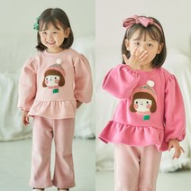 여아 소녀프릴티[5호-13호]아기 유아 겨울옷 기모 티셔츠 크리스마스 선물 설빔