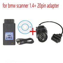 bmw코딩프로그램 BMW 스캐너 1.4.0 Pasoft 진단 코드 리더 프로그래머 케이블 20 핀 어댑터 포함, 02 scanner 1.4 and 20p