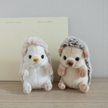 선레몬 고슴도치 인형 탓똔인형 플러피애니멀 화이트 베이지 남자아기애착인형 sunlemon