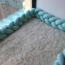 범퍼 침대 패드 아기 가드 토퍼 1M 2M 3M 유아 크래들 베개 쿠션 브레이드 매듭 보호대 룸 장식 투어 드 라이트 베베 트레스, [03] 3 meters, [01] Color A