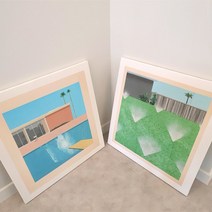 유홍아트 데이비드 호크니 작품 인테리어 그림 액자 정사각 캔버스 3호(22x22cm), 16번