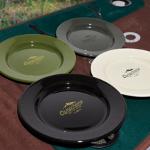 캠프챔프 법랑 캠핑 접시 식기세트 디너 라이스 플레이트 에나멜 플레이팅 그릇, 라이스 플레이트/블랙