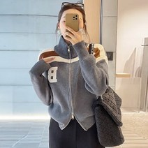 메이킹유 아우터 점퍼 터틀넥 니트가디건 지퍼 A397레이크집업