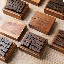 우드 알파벳 숫자 스탬프 도장 이니셜 주차연락처 영문 다이어리 다꾸 편지 꾸미기, 영대문자스템프+잉크패드