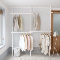 4단 튼튼한헹거 명품옷걸이 배관파이프행거 드레스룸 정리노하우