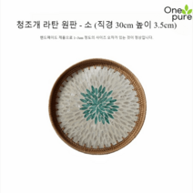라탄쟁반 자개 차 손잡이 간식 일본식 베트남 베이커리, 청조개 라탄 원반-소 30x3.5cm