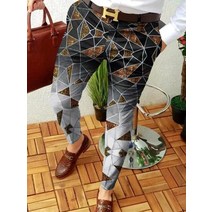 오토바이 방한바지 남성 가죽바지 용 용 뉴 스트리트 조깅 펜슬 체크 무늬 용 비즈니스 캐주얼 레트로 패치워크 스트레이트 팬츠