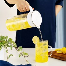 세척이 편리한 샘나 내열유리물병 냉장고물병 1.1리터 1.4리터, 1400ml, 화이트 물병