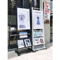 잡지 책장 진열대 전단지 홍보 랙 전단지 디스플레이, 모바일 데이터 랙 화이트 포스터 포함