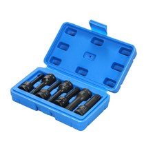 드라이브 임팩트 소켓 세트 3/8 인치 미터법 크기 (5mm 6mm 7mm 8mm 10mm 14mm) XZN 트리플 스퀘어 스플, 01 12 point spline sock
