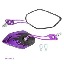 스쿠터 바이크 오토바이 백미러 불꽃 패턴 반전 거울 전기 스쿠터 액세서리 8/10 1 쌍, Purple