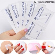 알코올 패드 매니큐어 리무버 물티슈 일회용 소독 면봉 네일 클리너 아트 도구, 10 pads