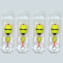 다루미 생활낚시 원터치 찌낚시 채비 낚시찌, 0.5호4개, 옐로우