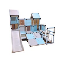 디오실내정글짐 미끄럼틀 그네 다기능놀이터 DS-014-5칸 (일본수출용 모델), 블루-그레이