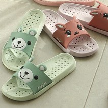 안미끄러운 유아 키즈 어린이 여우곰 욕실화 220mm, 핑크 220mm