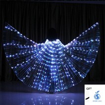 축제 공연 소품 밸리 댄스 LED 나비 날개 파티 형광 이시스 카니발 의상 쇼, M(Child 115-150cm), 1.White