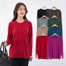 모슬린 엄마옷 베이직 라운드 가디건 EVC110062 마담 미시옷 중년여성의류 빅사이즈 50대 60대여성옷